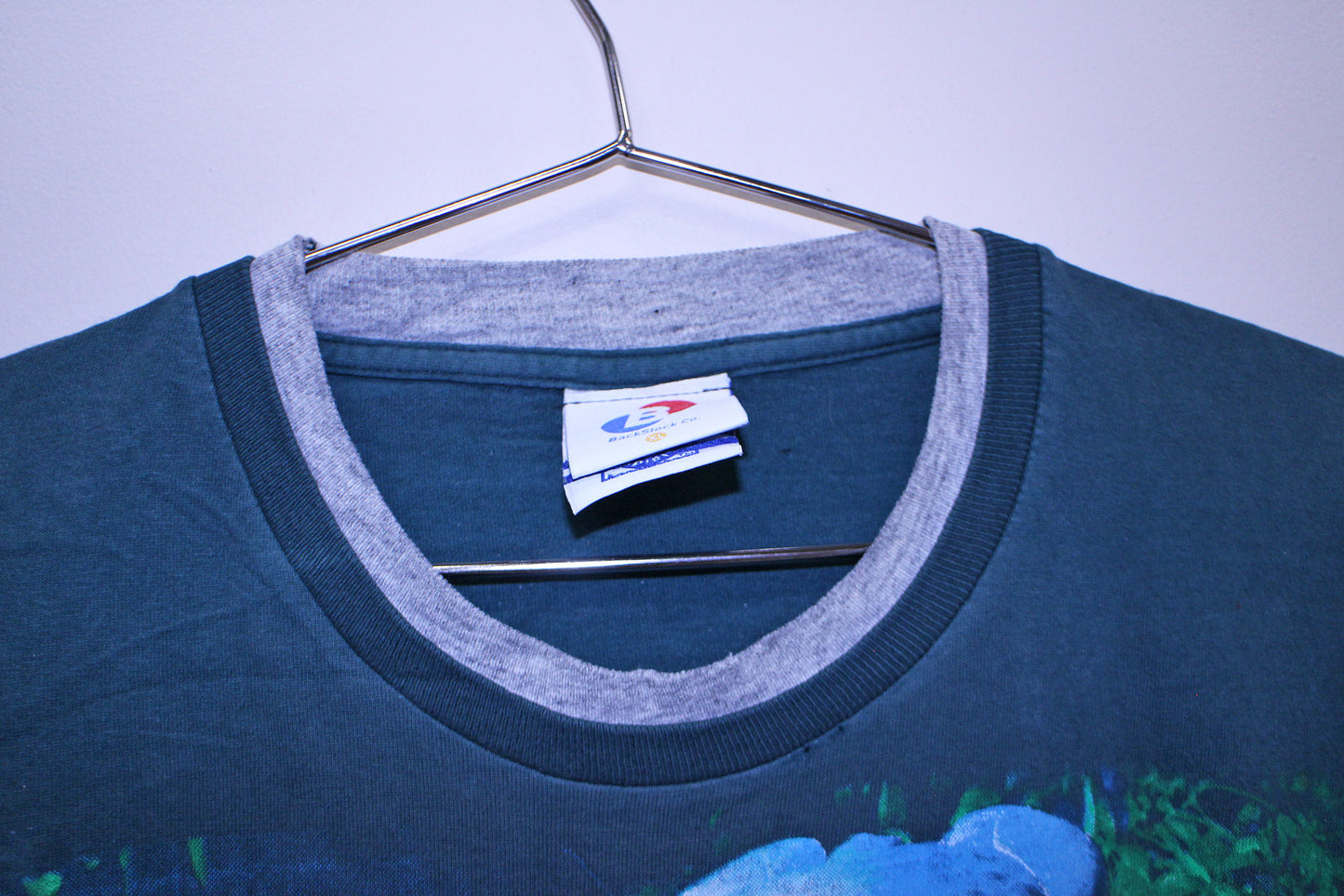 Predator on Green single stitch tee double walled sleeve (XLT)