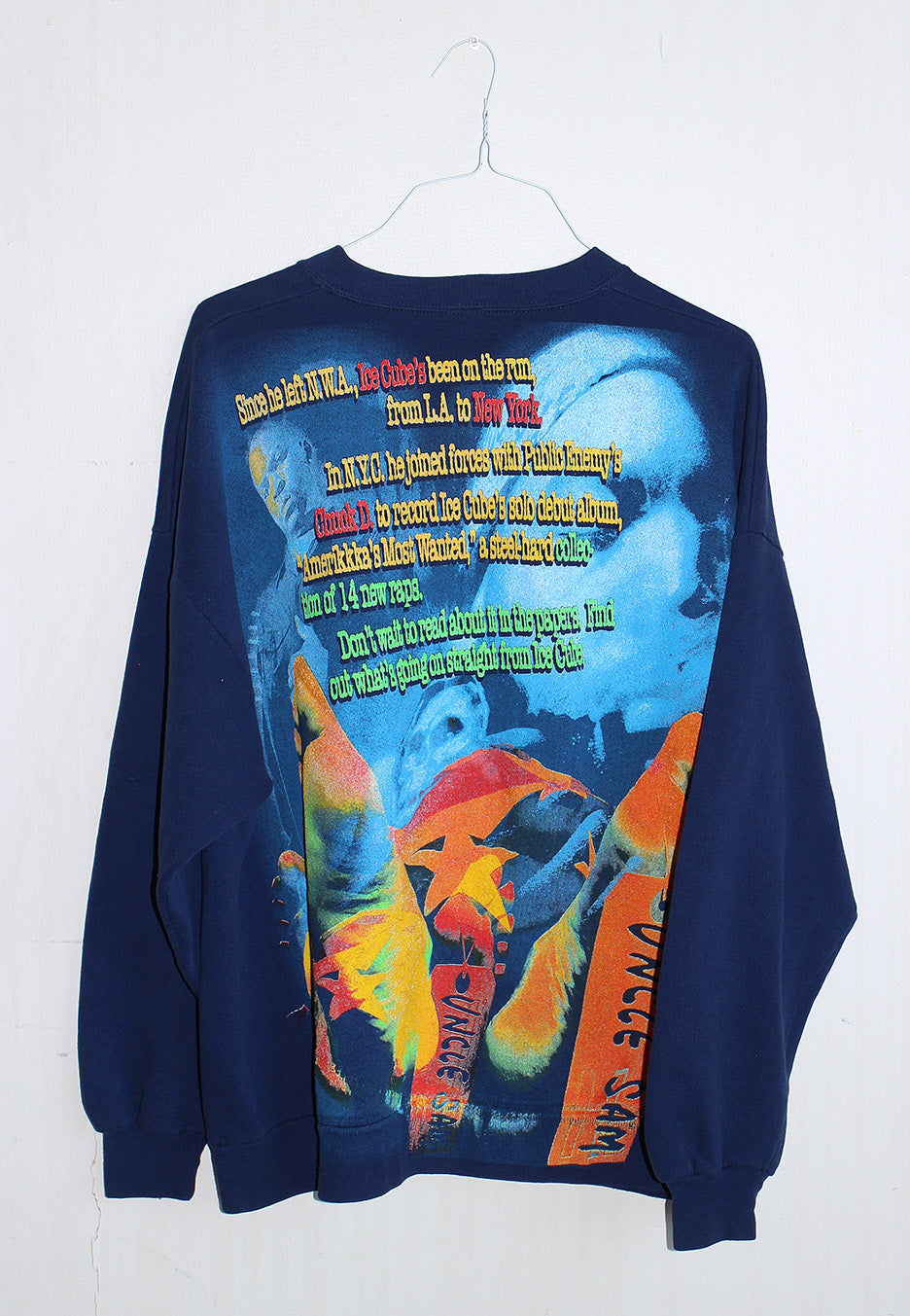 Ice Cube on Vintage navy sweatshirt (L)