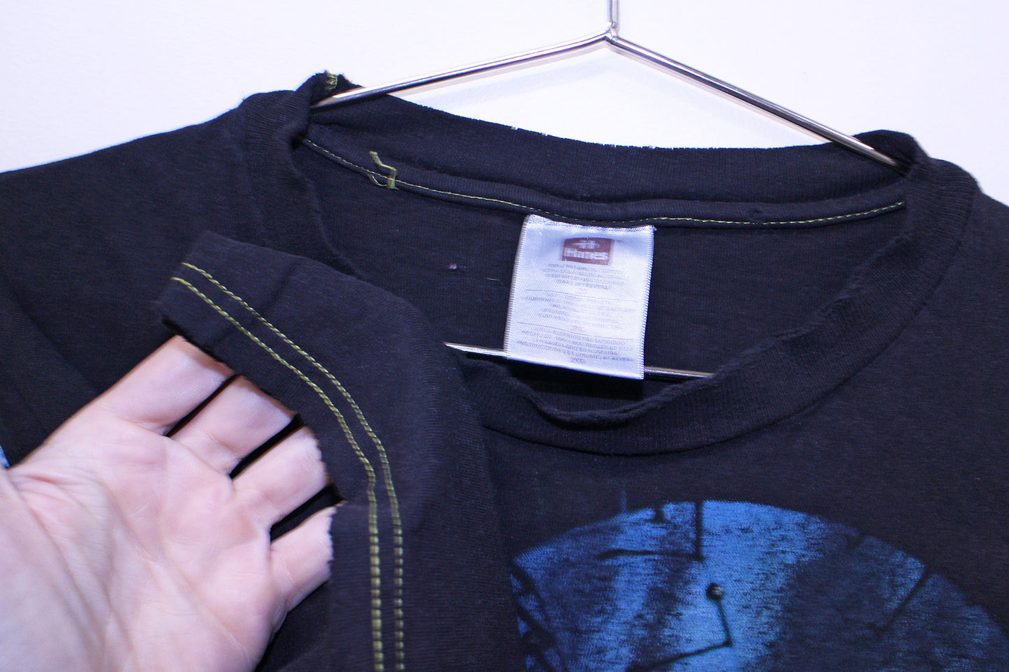 Hellraiser on vintage hanes soft thin contrast stitch pocket tee (XXL)