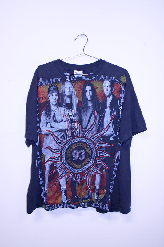 A.I.C on vintage hanes 50/50 faded black tee (XL)