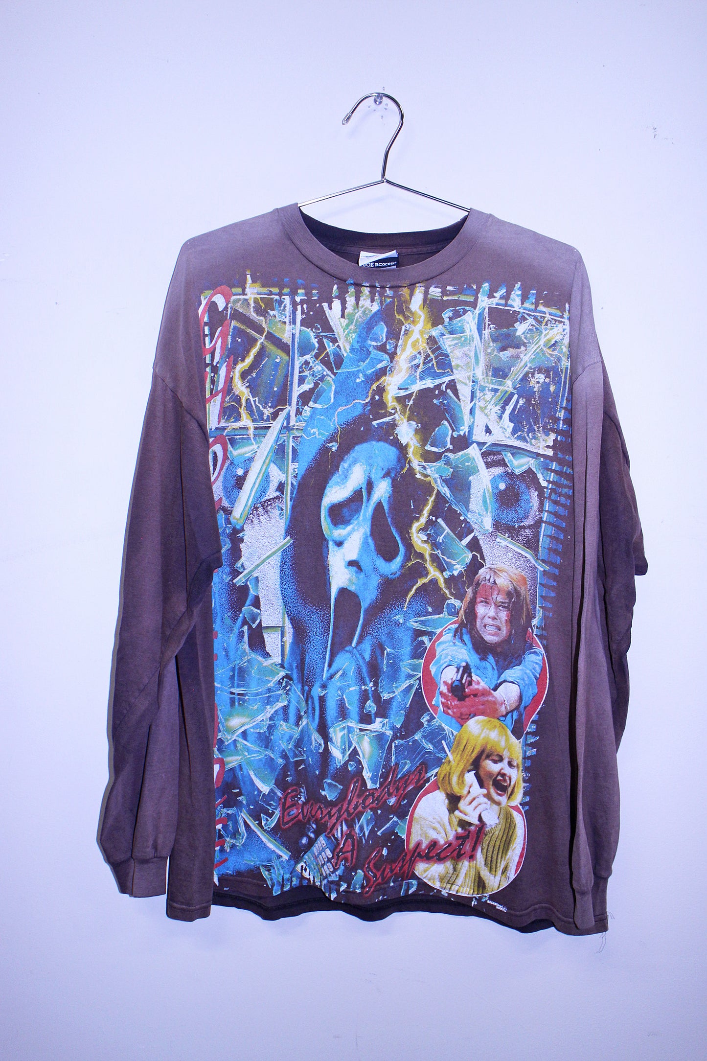 Ghostface on heavy sun faded joe boxer long sleeve  (L)