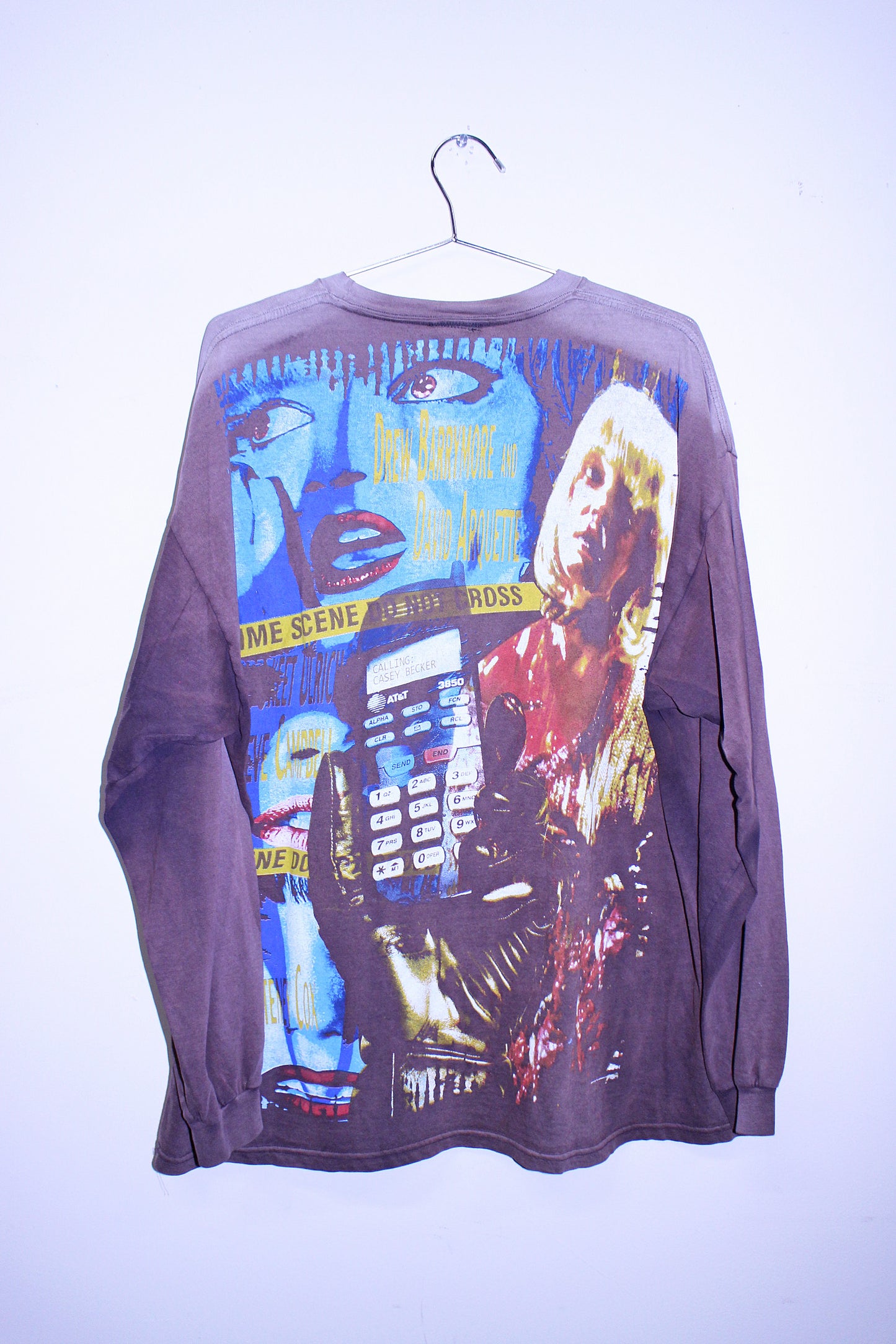 Ghostface on heavy sun faded joe boxer long sleeve  (L)