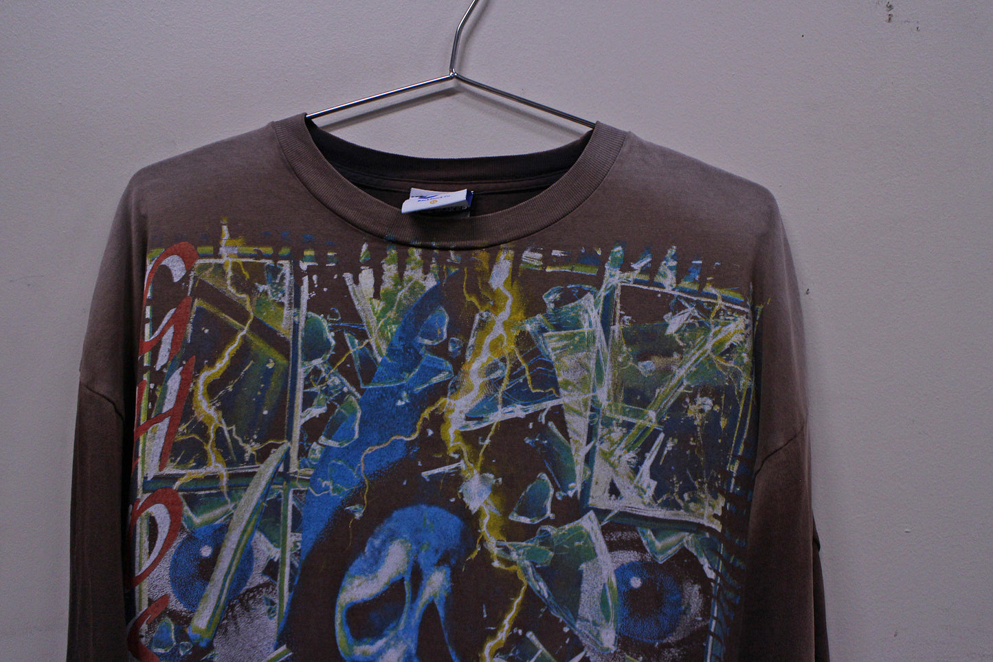 Ghostface on heavy sun faded joe boxer long sleeve  (L)