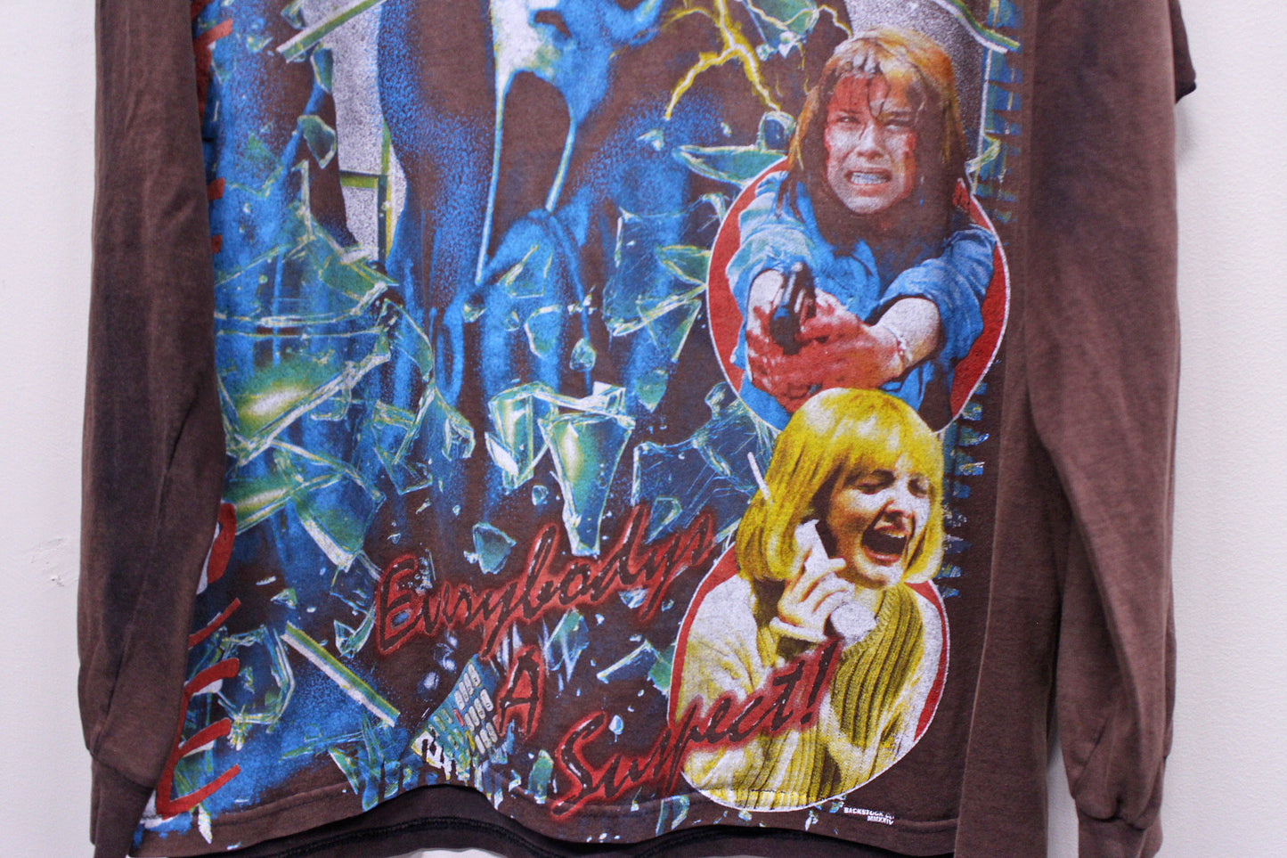 Ghostface on heavy sun faded joe boxer long sleeve  (L)