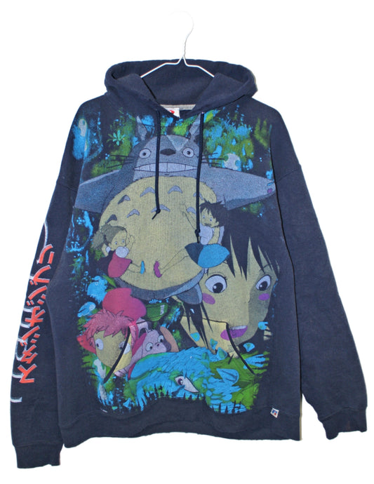 Studio Ghibli Russel Faded/Distressed Hoodie (XL)