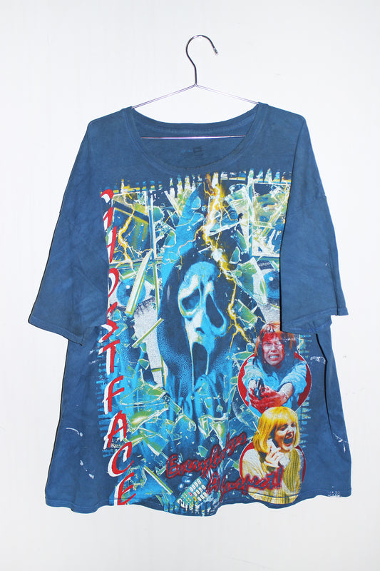 SCREAM/Ghostface on dyed hanes comfort soft faded tee (2X)