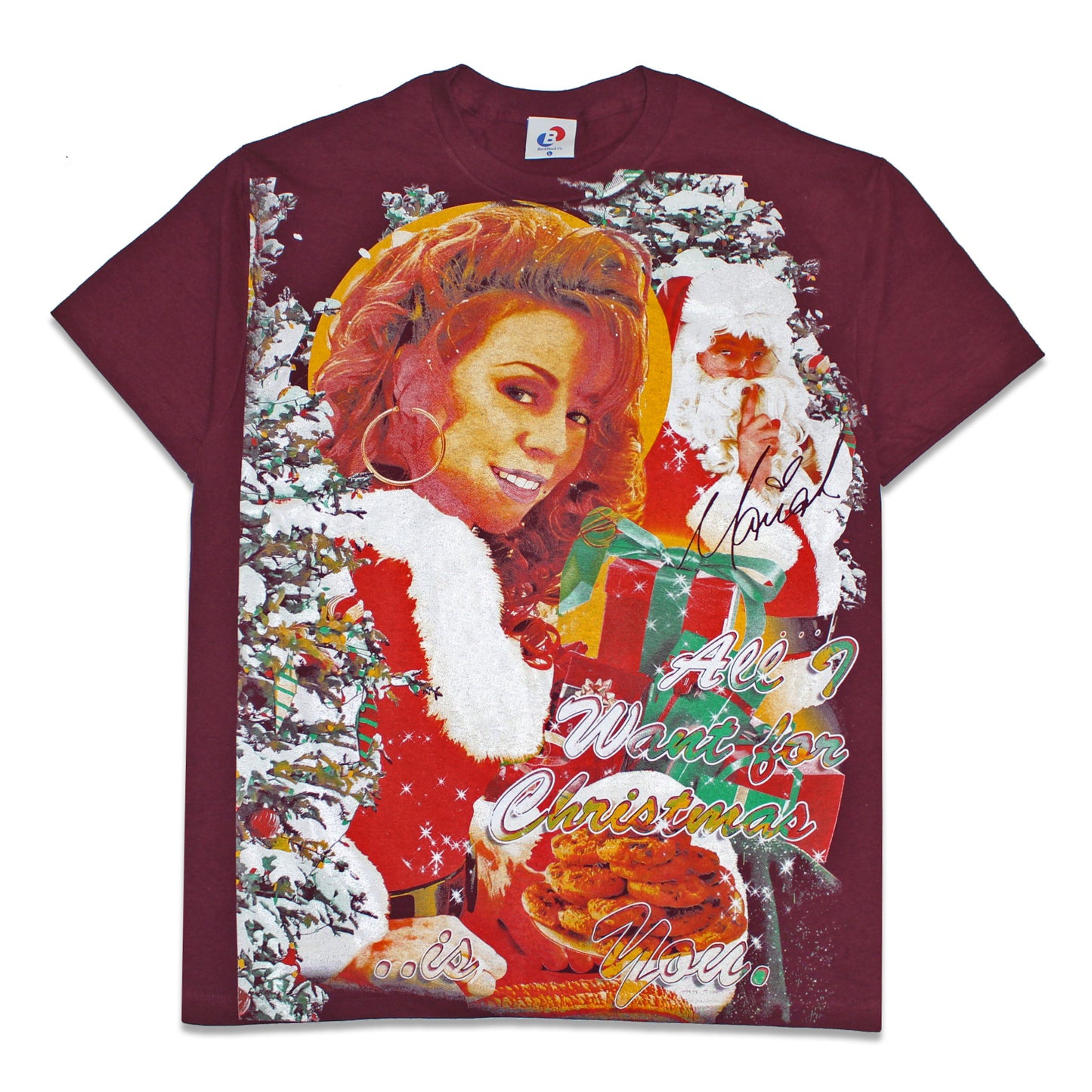 *MAROON* Mariah Carey 'All I Want For Christmas' Orig. fan art shirt