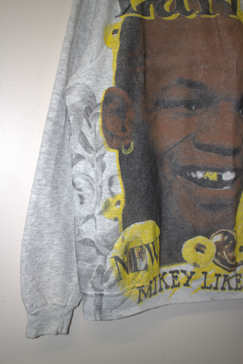 BSC faded Tyson Earios on vintage heather sweatshirt (L)
