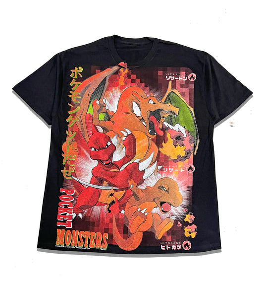 Japanese 'Lizardon/リザードン' Evoloution line Orig. fan art shirt