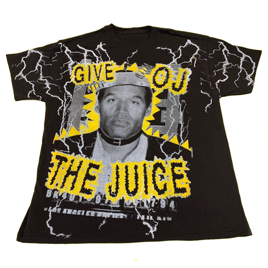 OJ Simpson 'Give OJ the juice' original bootleg tee