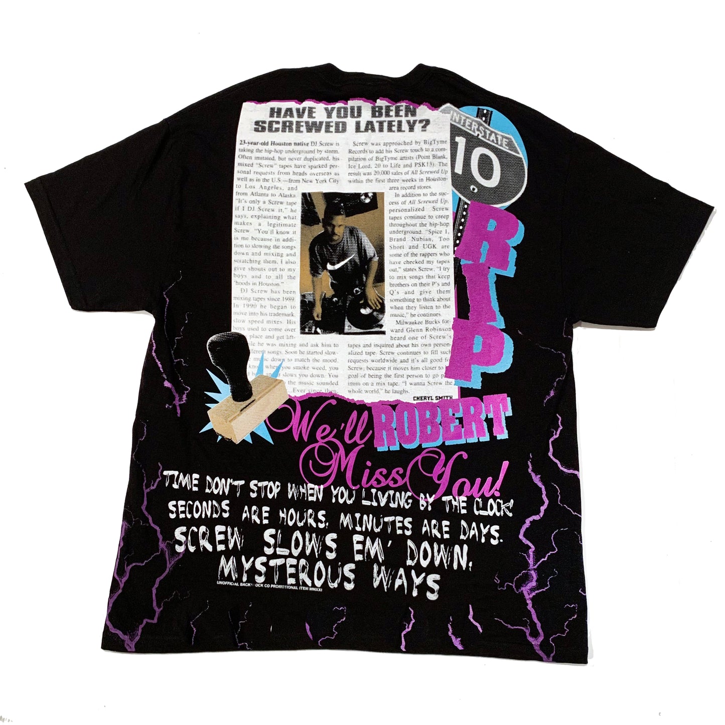 DJ SCREW Bootleg Tee *Thriftcon Exclusive* (BLACK)